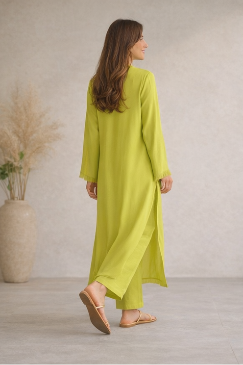 Lime Green Crepe Co-Ord Set